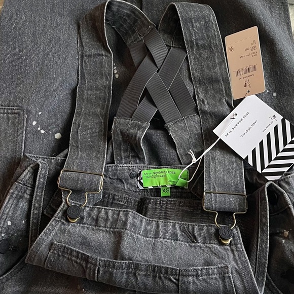 Sandrine Rose xFree People Polka Grey Denim Overall Sz XS - Picture 10 of 10